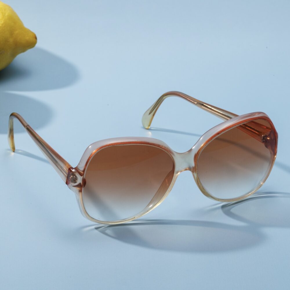 LUNETTES DE SOLEIL VINTAGE RONDES OVERSIZED ANNÉES 60 DÉGRADÉ ROSE