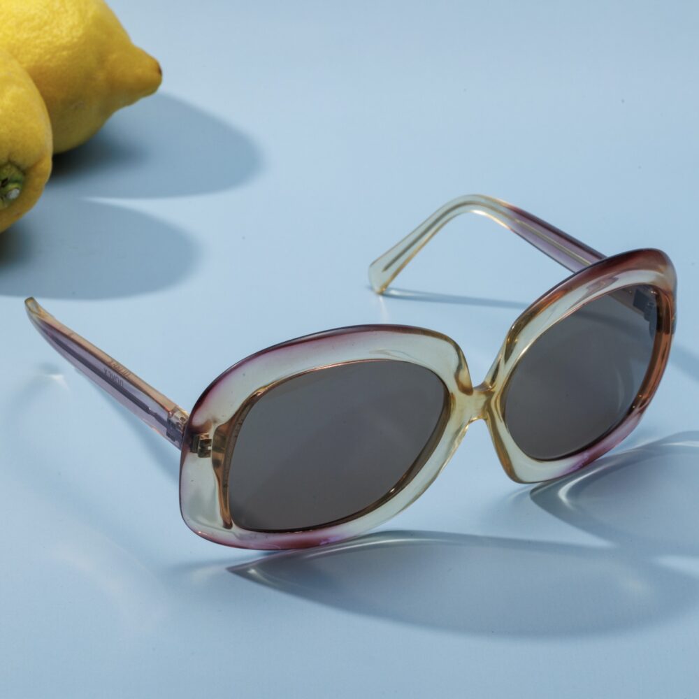 LUNETTES DE SOLEIL VINTAGE RONDE ROSE ANNÉE 60 FEMME