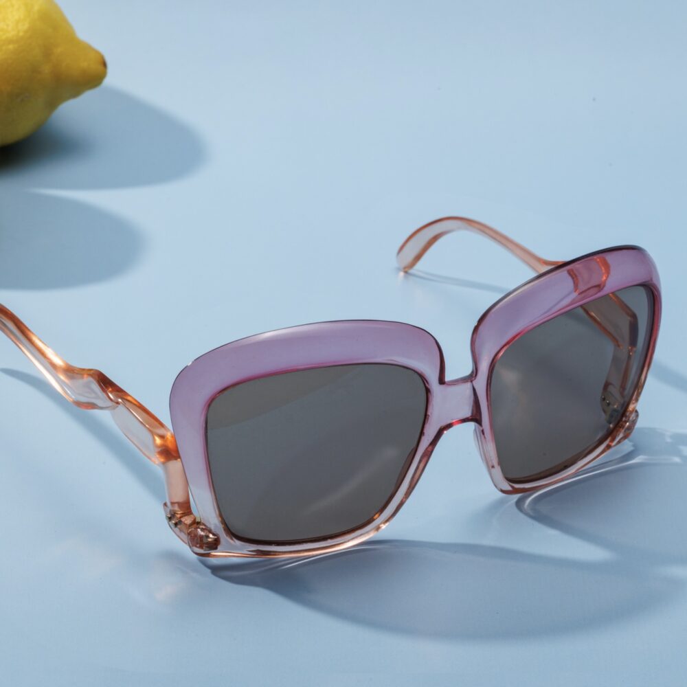 LUNETTES DE SOLEIL ROSE VINTAGE OVERSIZED ANNÉE 70 FEMME